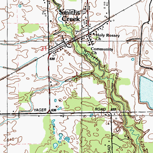 Topographic Map of Liverance Drain, MI