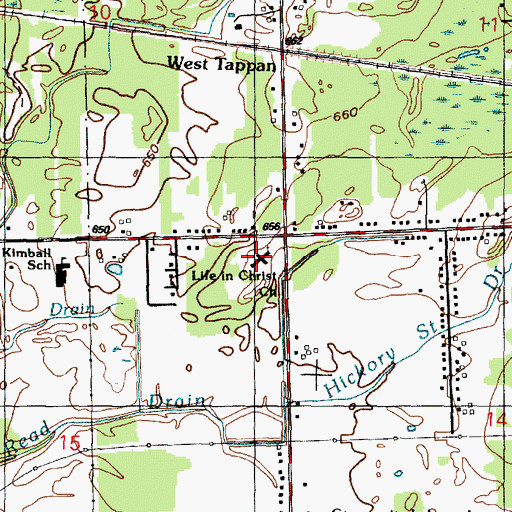 Topographic Map of Life in Christ Church, MI