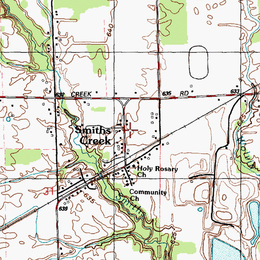Topographic Map of Holy Rosary Church, MI