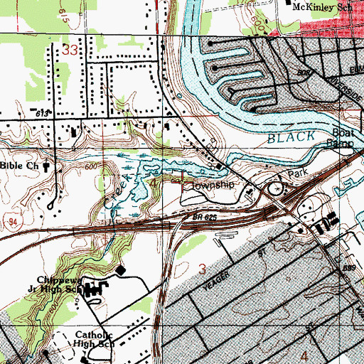 Topographic Map of Township Park, MI
