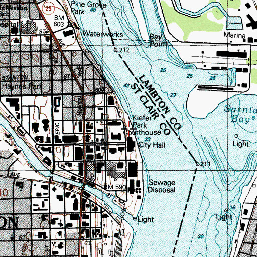Topographic Map of Kiefer Park, MI