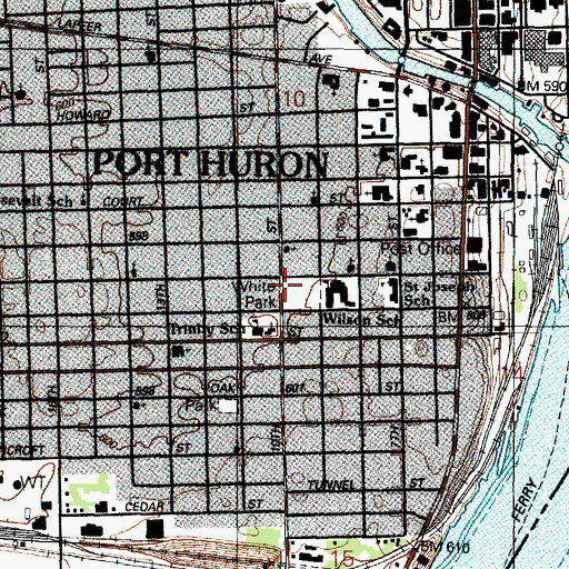 Topographic Map of White Park, MI