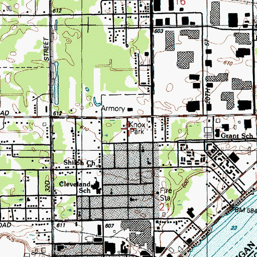 Topographic Map of Knox Field, MI