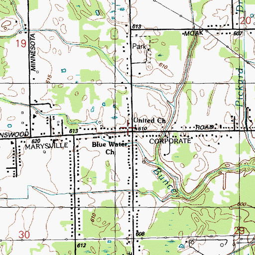 Topographic Map of United Christian Fellowship Church, MI