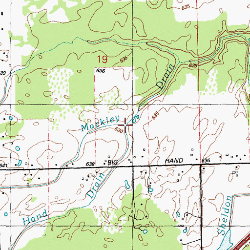 Topographic Map of Big Hand Drain, MI