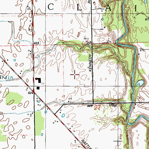 Topographic Map of Pauly Drain, MI