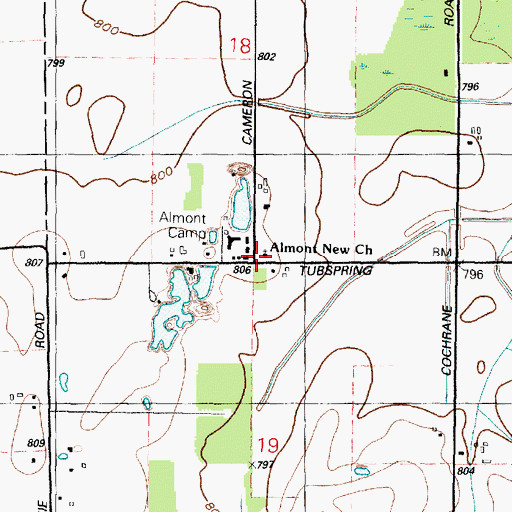 Topographic Map of Almont Society of the New Church, MI