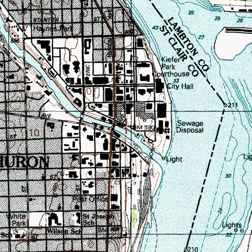 Topographic Map of Fort Street Dock, MI
