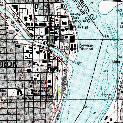 Topographic Map of Bluewater Bridge Marina, MI