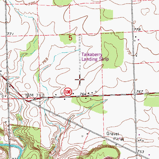 Topographic Map of Tackaberry Airport (historical), MI