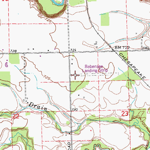 Topographic Map of Avoca Airport, MI