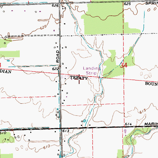 Topographic Map of Wards Long Acres Airport, MI