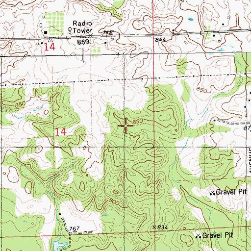 Topographic Map of Cupp/SJVS Landing Strip (historical), MI