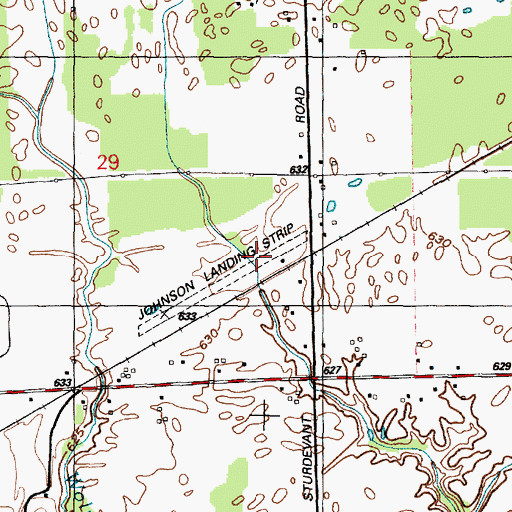 Topographic Map of Johnson Field, MI