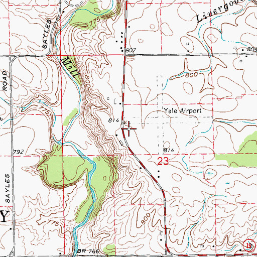 Topographic Map of Yale Airport, MI
