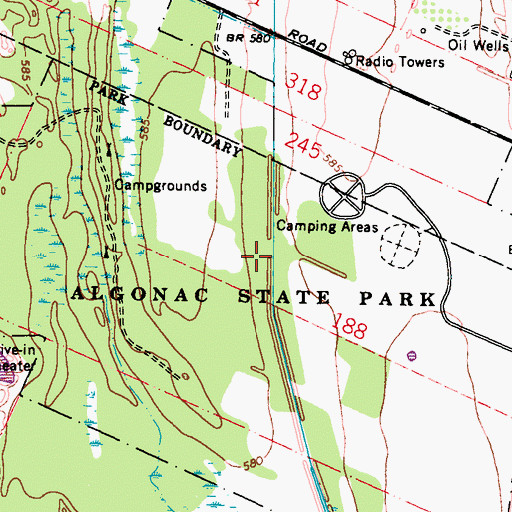 Topographic Map of Algonac State Park, MI