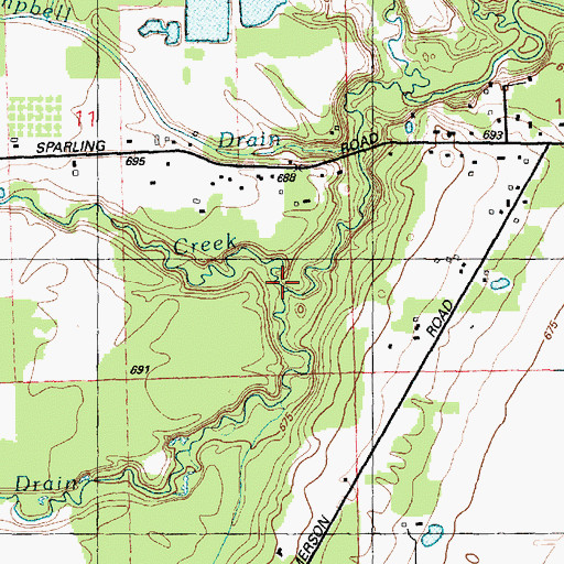 Topographic Map of Apply Drain, MI