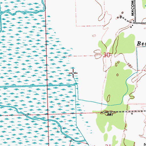 Topographic Map of Beaverdam Drain, MI