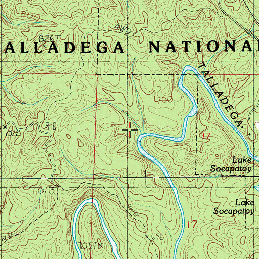 Topographic Map of Gold Log Mine, AL