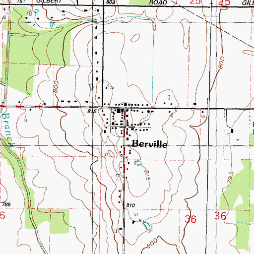 Topographic Map of Berville, MI