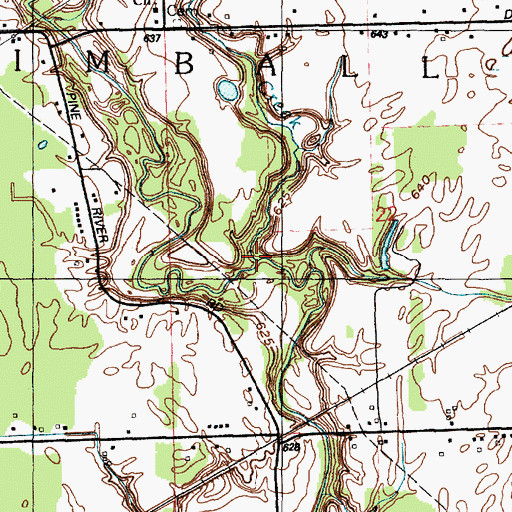 Topographic Map of Big Creek, MI