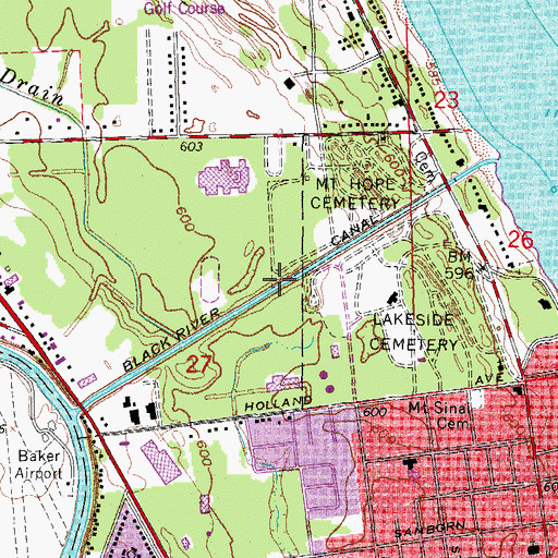 Topographic Map of Black River Canal, MI