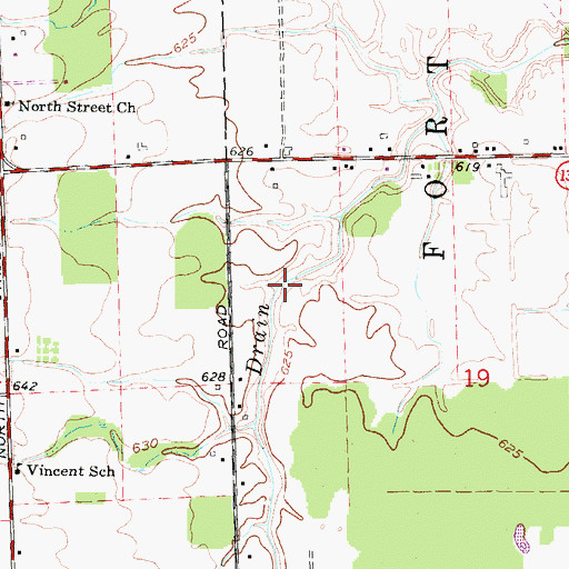 Topographic Map of Brandymore Drain, MI