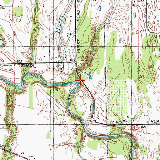 Topographic Map of Brandywine Creek, MI