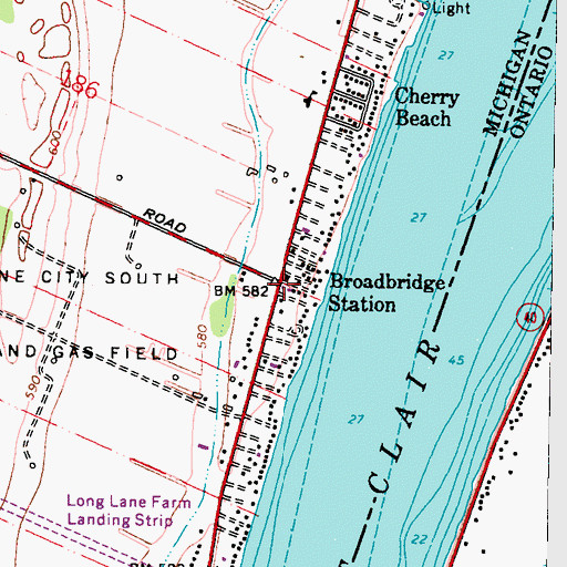 Topographic Map of Broadbridge Station, MI