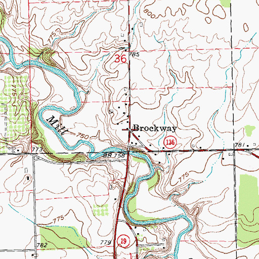 Topographic Map of Brockway, MI
