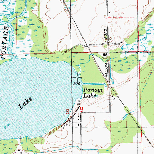 Topographic Map of Butternut Creek, MI