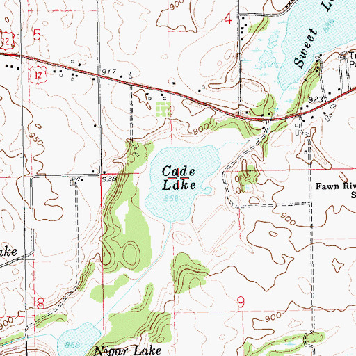 Topographic Map of Cade Lake, MI