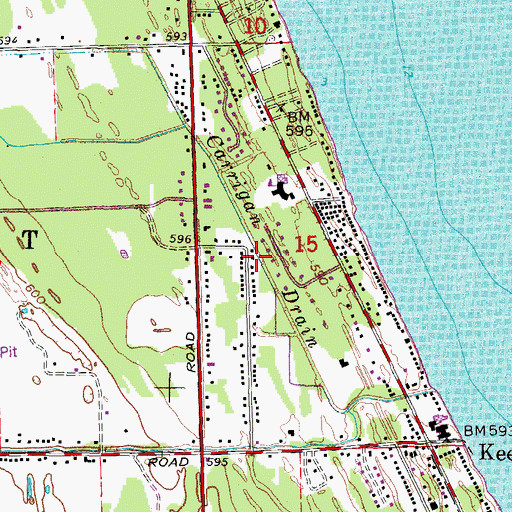 Topographic Map of Carrigan Drain, MI
