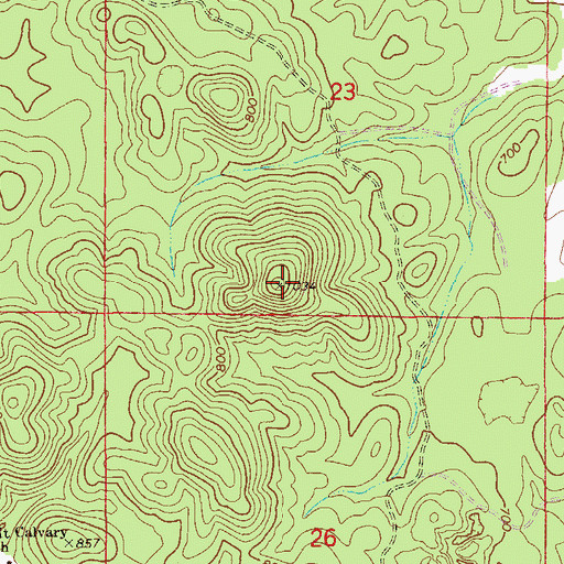 Topographic Map of Gun Flint Mountain, AL