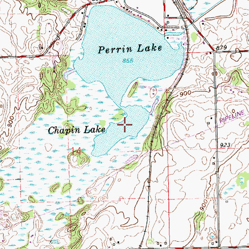 Topographic Map of Chapin Lake, MI