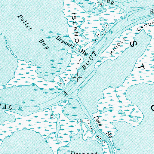 Topographic Map of Chenal A Bout Rond, MI