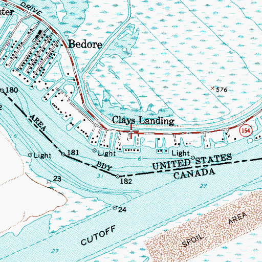 Topographic Map of Clays Landing, MI