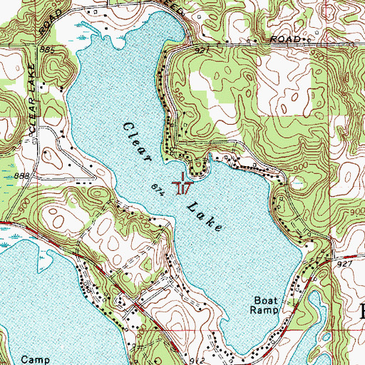 Topographic Map of Clear Lake, MI