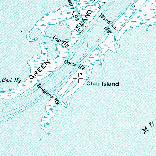 Topographic Map of Club Island, MI