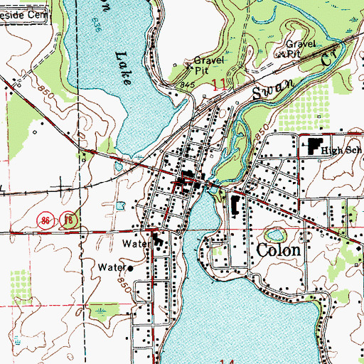 Topographic Map of Colon, MI