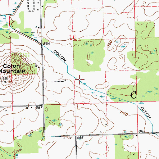 Topographic Map of Colon Ditch, MI
