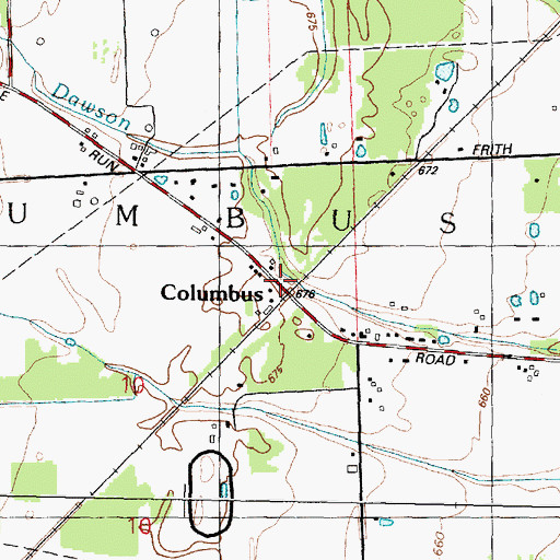 Topographic Map of Columbus, MI