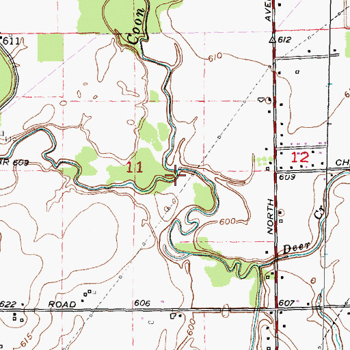 Topographic Map of Coon Creek, MI