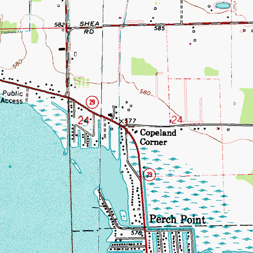 Topographic Map of Copeland Corner, MI