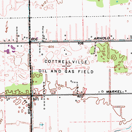 Topographic Map of Cottrellville Oil and Gas Field, MI