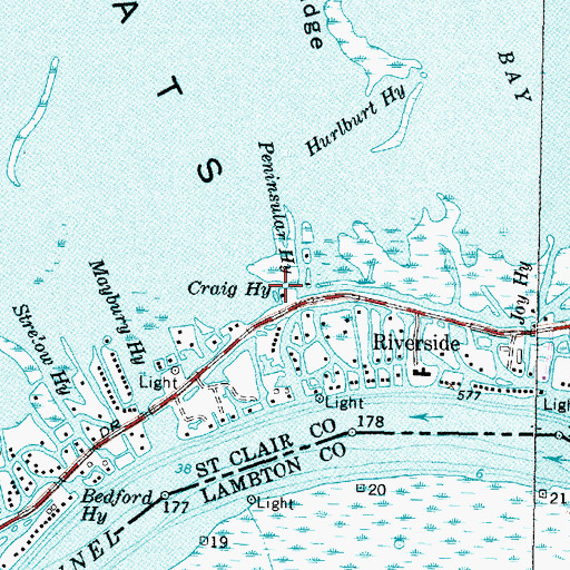 Topographic Map of Craig Highway, MI