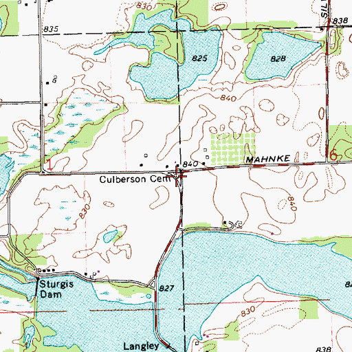 Topographic Map of Culberson Cemetery, MI