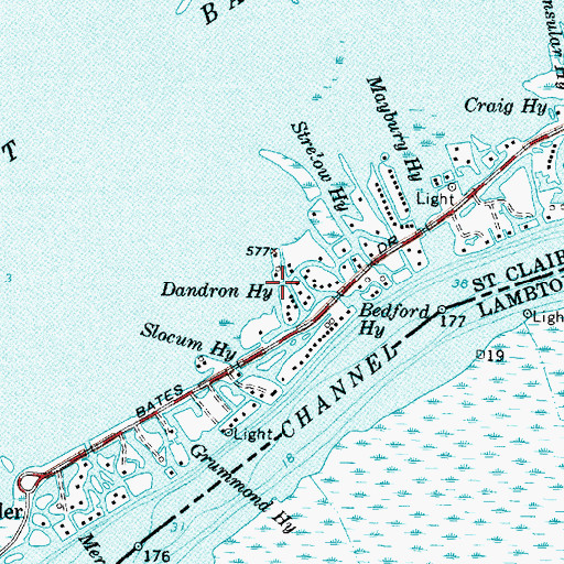 Topographic Map of Dandron Highway, MI