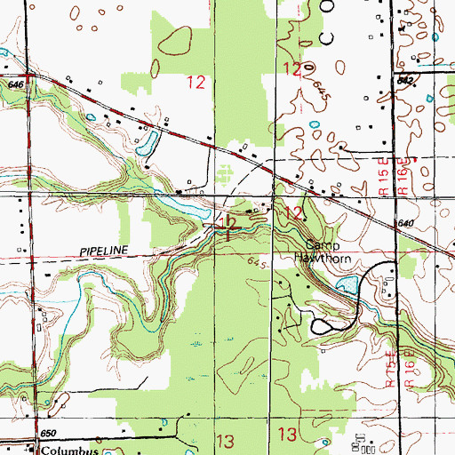 Topographic Map of Dawson Drain, MI