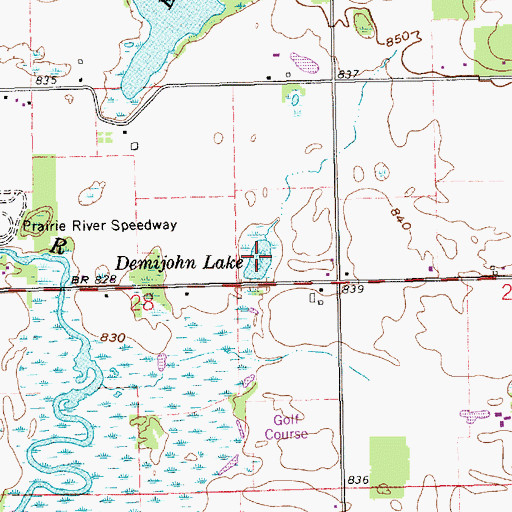 Topographic Map of Demijohn Lake, MI